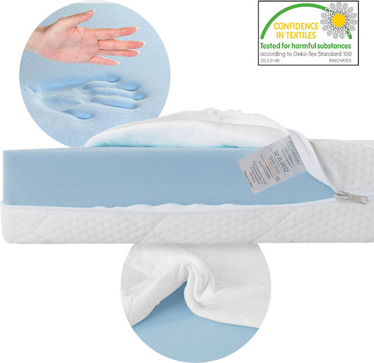 Pat Pentru Copii Single Cu Saltea Alb 70x140cm