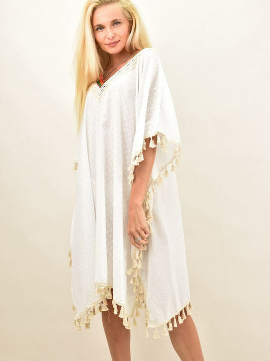 Potre Damen Mini Kaftan Strand Beige