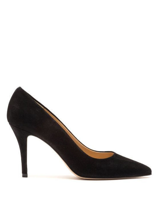 Philippe Lang Suede Pointed Toe Black Heels