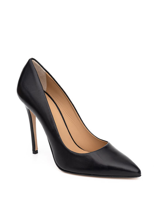 Philippe Lang Leather Pointed Toe Black Heels