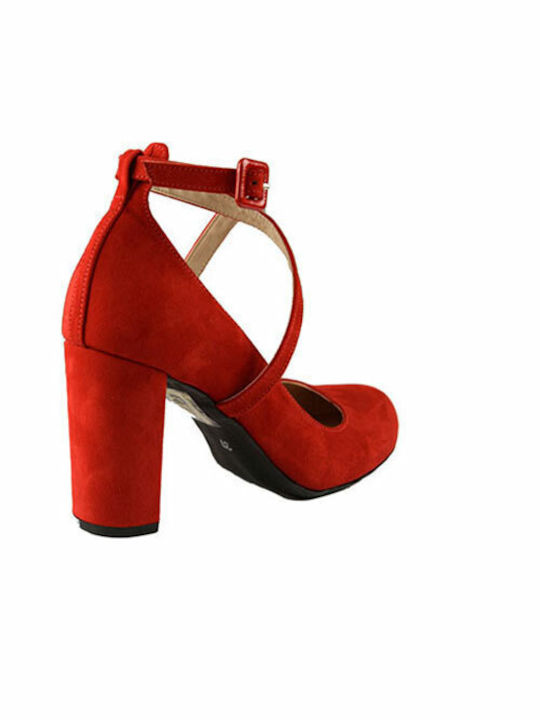 Smart Cronos Pumps mit Chunky hohem Absatz Rot