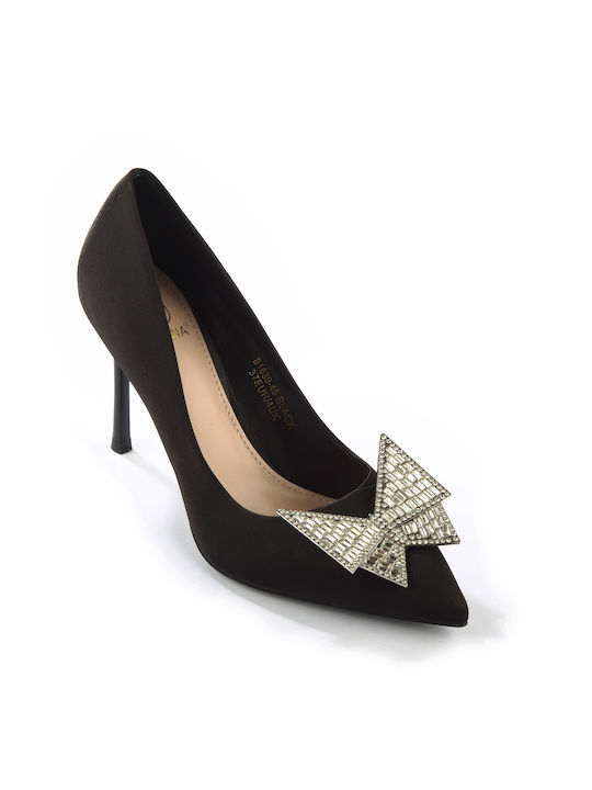 Fshoes Pointed Toe Stiletto Black High Heels