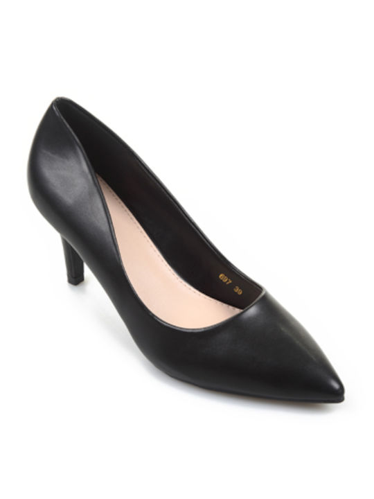 Fshoes Pointed Toe Black Medium Heels