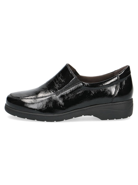 Caprice Leather Women's Moccasins in Black Color