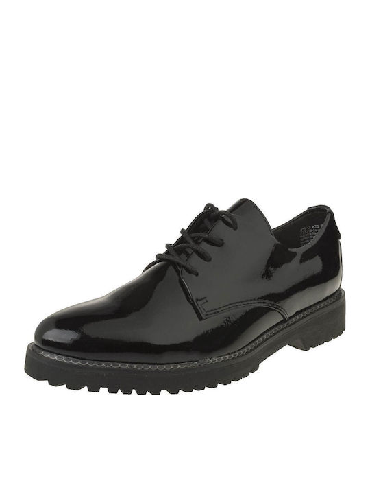 Γυναικεία Oxfords από Λουστρίνι σε Μαύρο Χρώμα