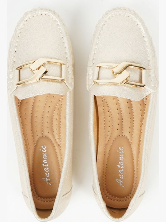 Women's Loafers in Beige Color