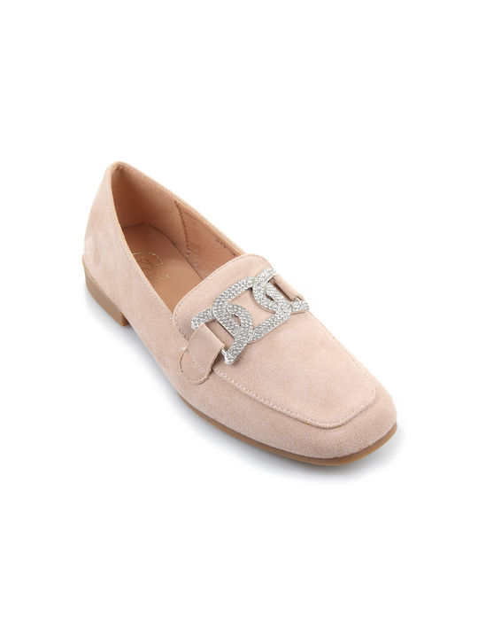 Fshoes Women's Moccasins in Beige Color