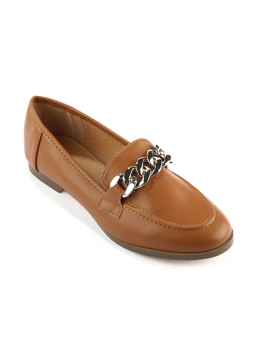 Fshoes Women's Moccasins in Tabac Brown Color