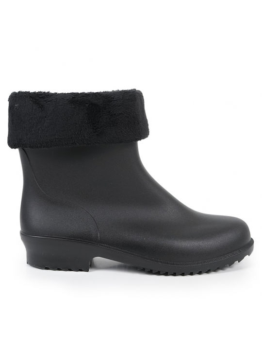 Piazza Shoes Schürzen für Catering Damen Gummistiefel mit Pelz Schwarz