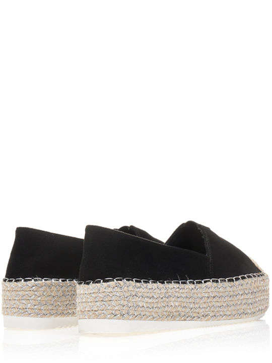Wildleder Damen Espadrilles in Schwarz Farbe