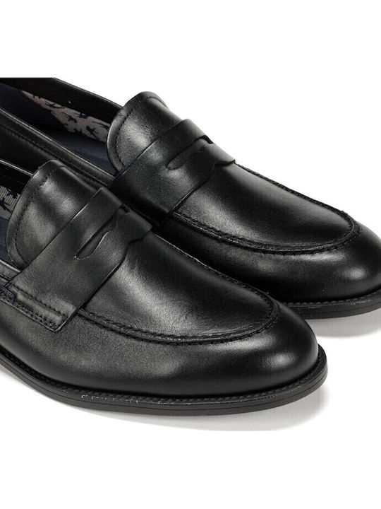 HABANA Men's Leather Loafers Black