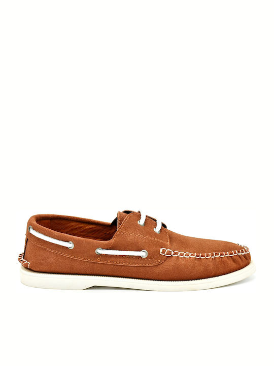 Aero by Kasta Suede Ανδρικά Boat Shoes σε Ταμπά Χρώμα