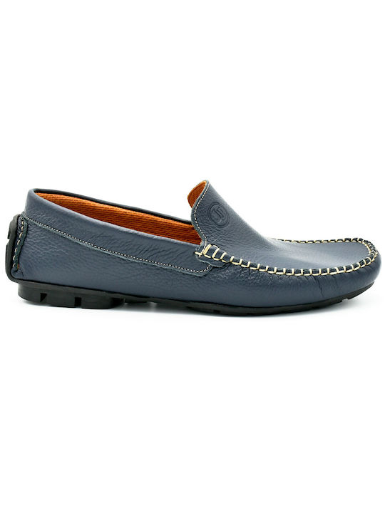 Aero by Kasta Men's Leather Boat Shoes Blue