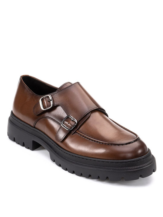 Perlamoda Men's Leather Loafers Brown