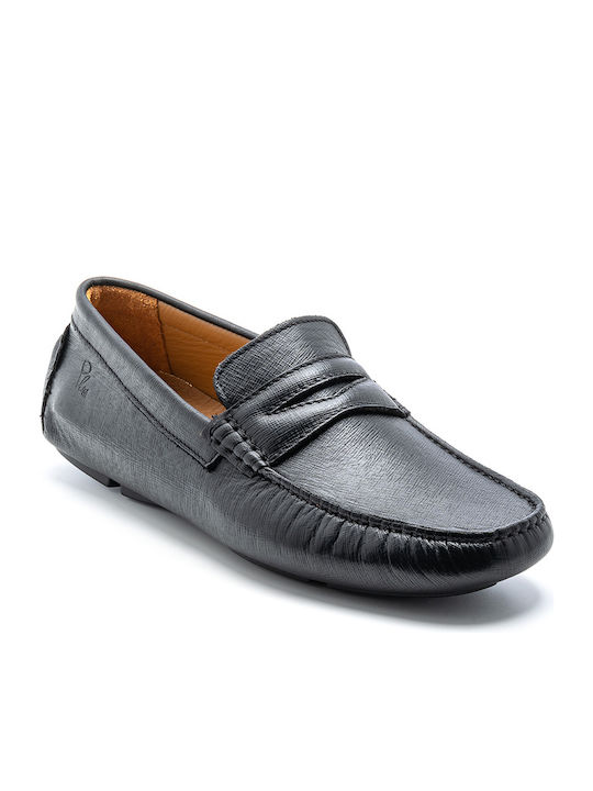 Perlamoda Men's Leather Moccasins Black