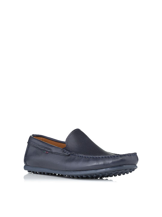 Antonio Shoes Men's Leather Moccasins Blue