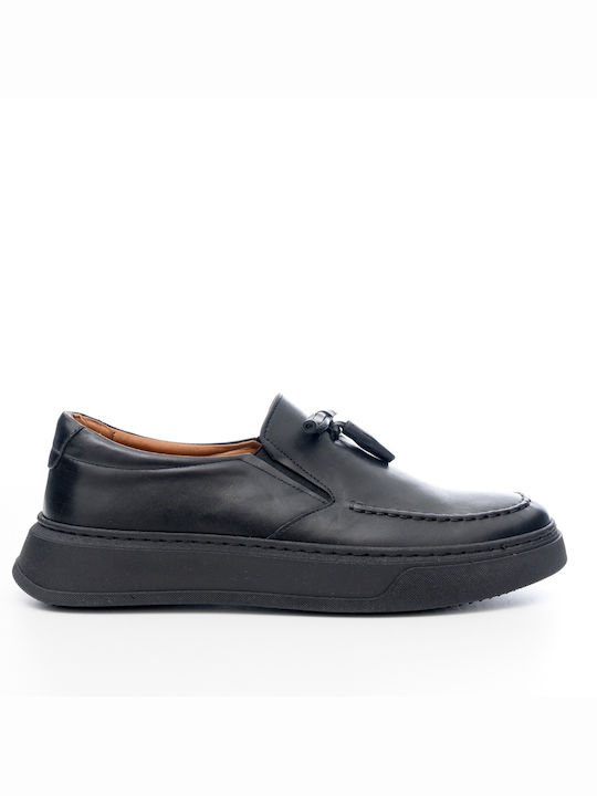 Antonio Shoes Δερμάτινα Ανδρικά Loafers Total Black