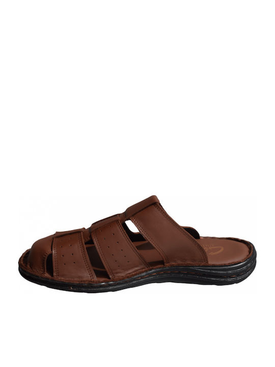 Herrensandalen in Tabac Braun Farbe