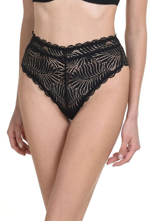 Miss Rosy Lace Underwear Set with Bra & Boxer Black