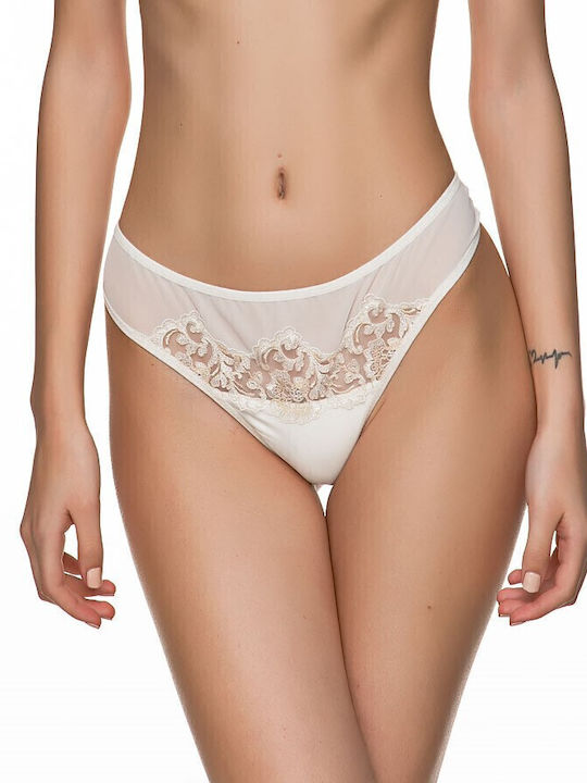 Miss Rosy Lace Underwear Set with Bra & String White