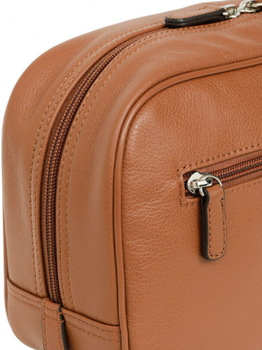 Toiletry Bag in Tabac Brown color