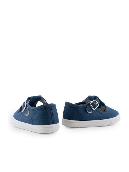 Kids Ballerinas with Adjustable Metal Clasp Blue