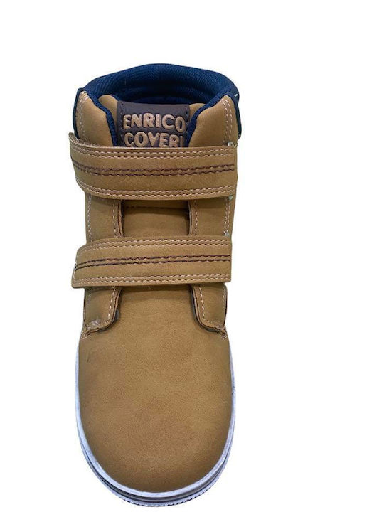 Enrico Coveri Kids Sneakers High with Scratch Brown