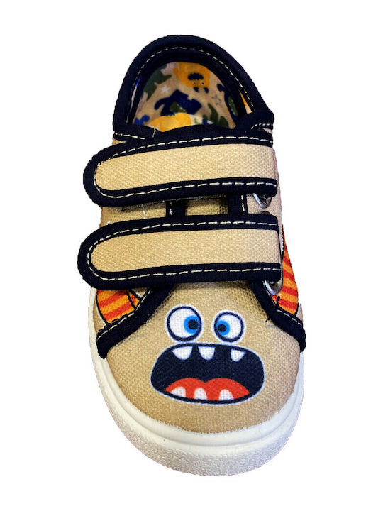Kinder Sneakers mit Klettverschluss Beige