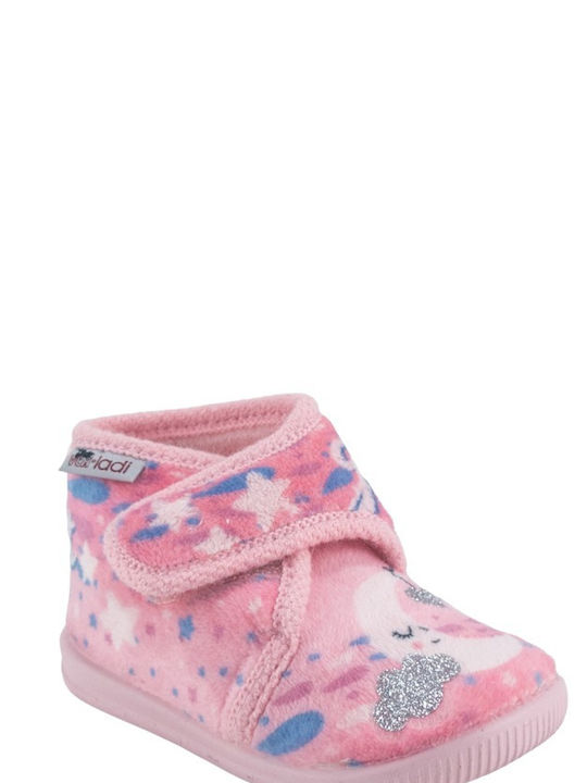 Vulladi Girls Closed-Toe Bootie Slippers Pink