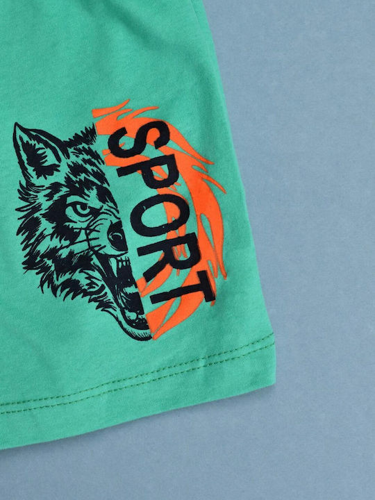 Șort/Salopetă Copii din Material Textil Turcoaz