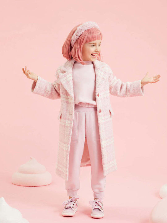 Kinder Mantel Lang Rosa