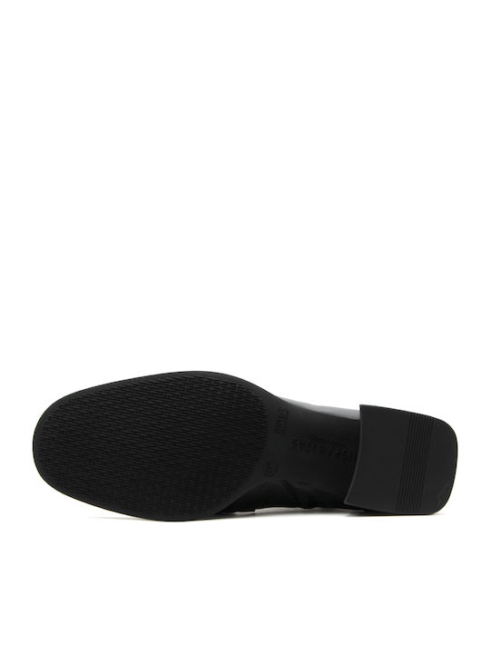SOHO Leather Women's Ankle Boots with Medium Heel Black