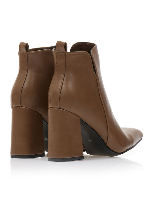 Women's Ankle Boots with High Heel Brown