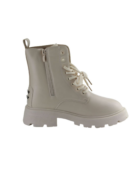 Plato Women's Combat Boots Beige