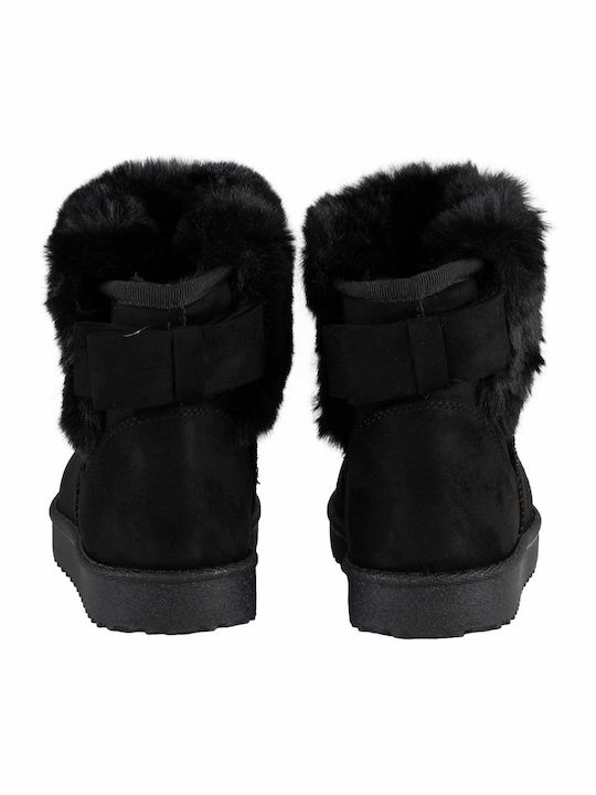 G Secret Women's Suede Ankle Boots with Fur Black