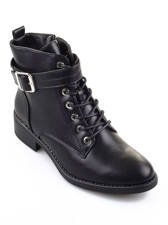 Fshoes Damen Knöchelstiefel Schwarz