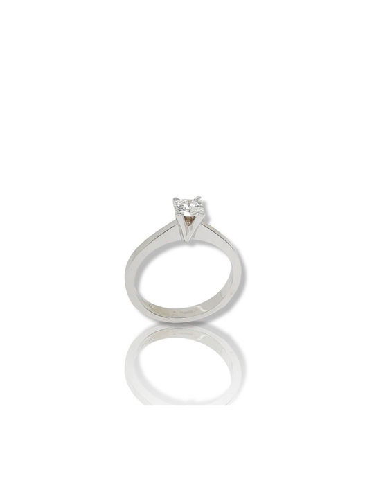 Mentzos Single Stone from White Gold 18K with Diamond