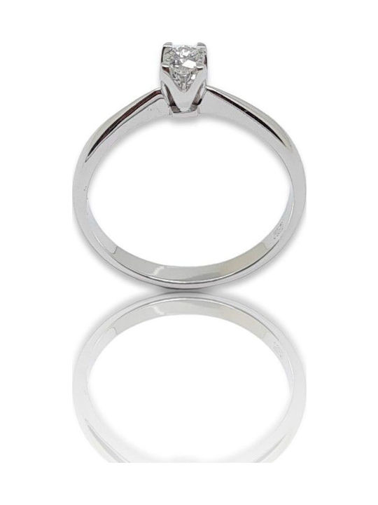 Mentzos Single Stone from Gold 18K with Diamond