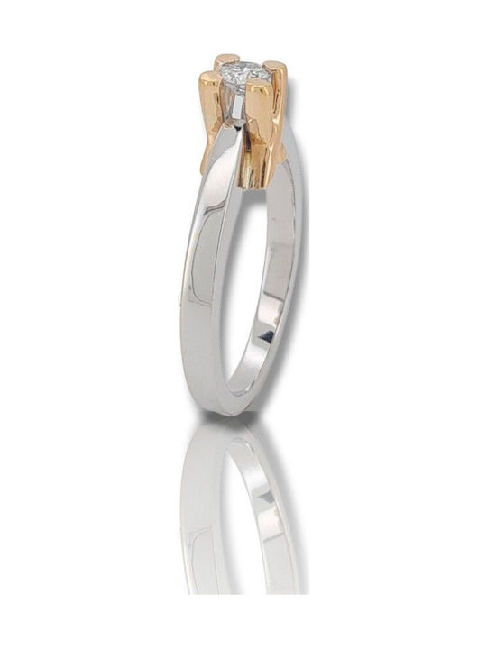 Mentzos Single Stone from Gold 18K with Diamond