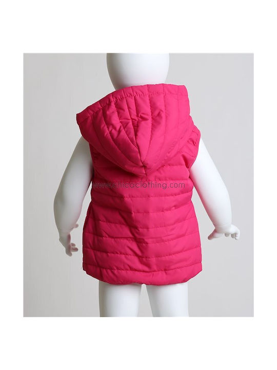 Chica Girls Casual Jacket Fuchsia Sleeveless with Ηood