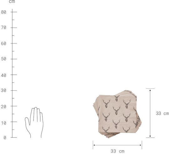 Servietten Beige 33cm 20Stück