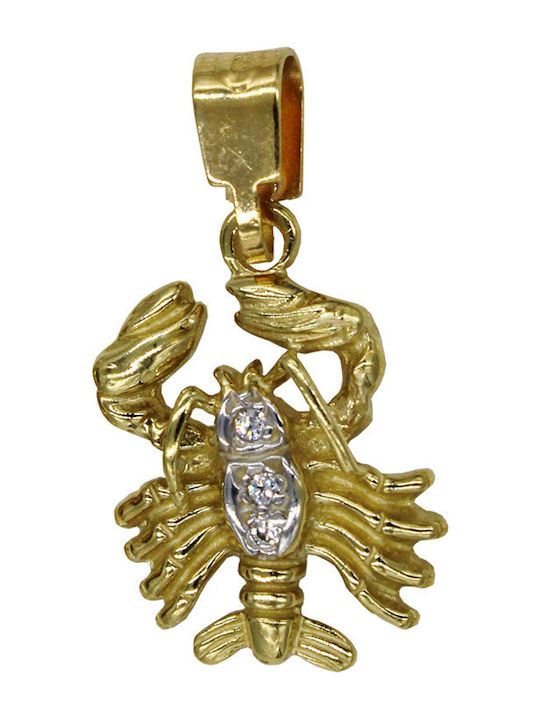 Roloi Kaliamanis Anhänger Kinder Amulett mit Kette aus Gold 14K ZA11001