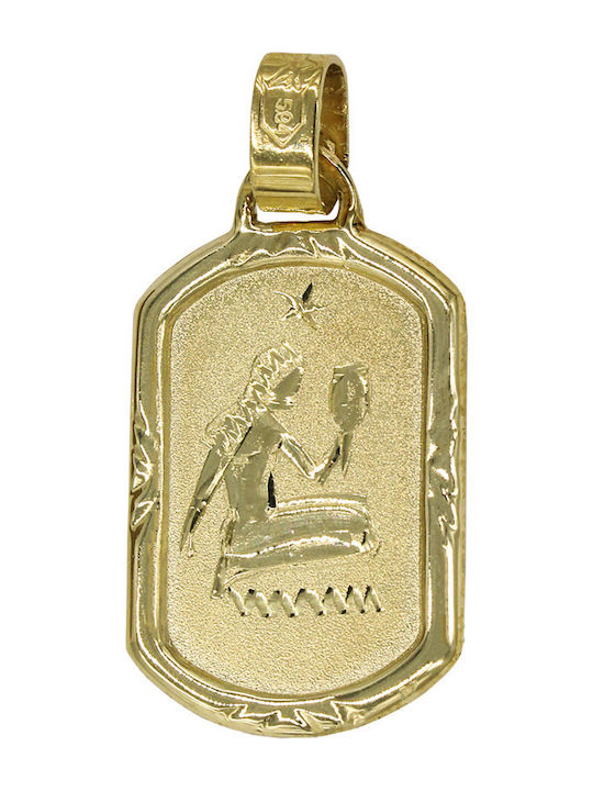 Roloi Kaliamanis Anhänger Kinder Amulett mit Kette aus Gold 14K ZPL1001