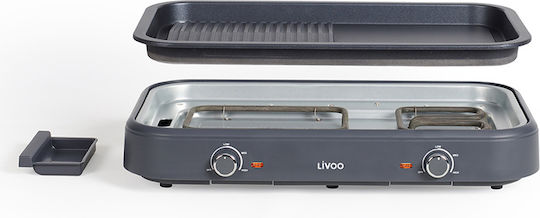 Livoo Настолна Електрическа Скара 1900W с Регулируем Термостат 48x26см