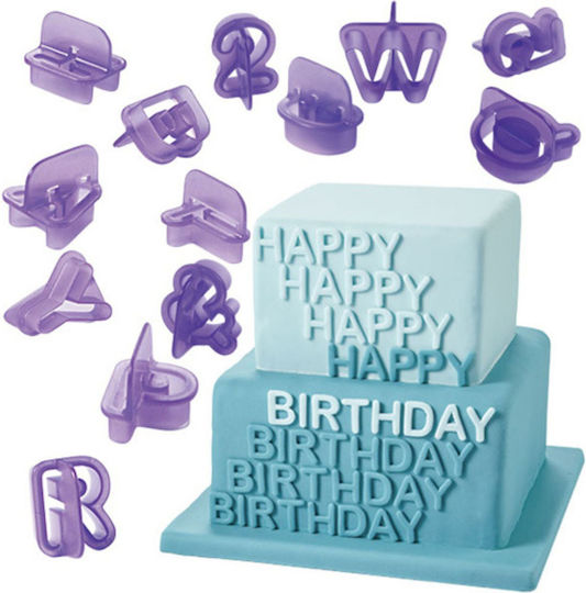 Wilton Kunststoff-Ausstechformen Englisches Alphabet Zahlen & Symbole Set 40 Stück 018.08.903