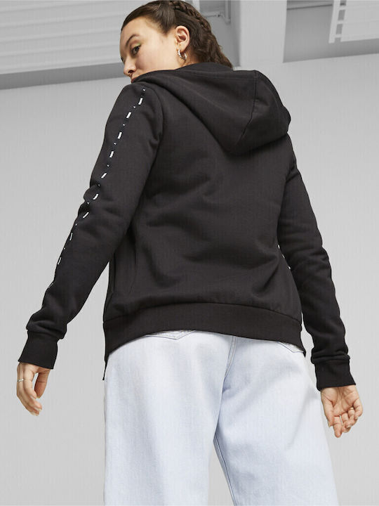 PUMA Sweatshirt Für Damen Schwarz Mit Kapuze