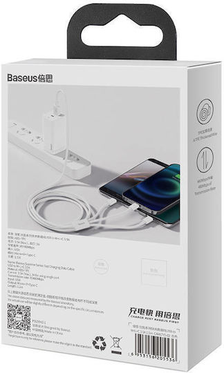 Baseus Superior Regular USB to Type-C / Lightning / micro USB 1m 3.5A Cable White (P10320105221-00)