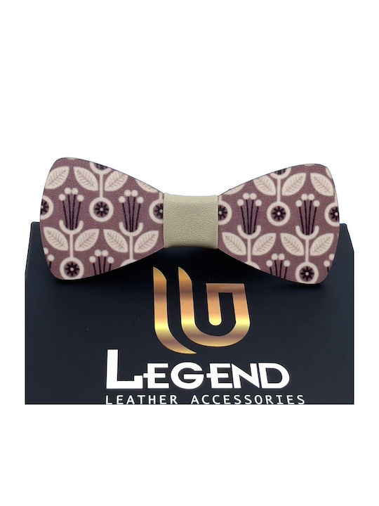 Legend Accessories Wooden Bow Tie Beige COLORFULL
