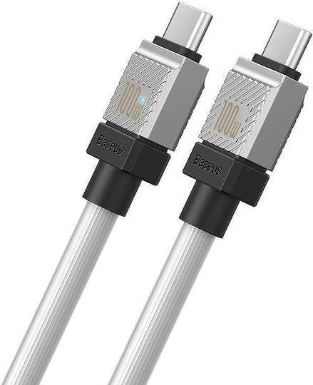 Baseus CoolPlay USB 2.0 Cable USB-C male - USB-C 100W White 1m (CAKW000202)