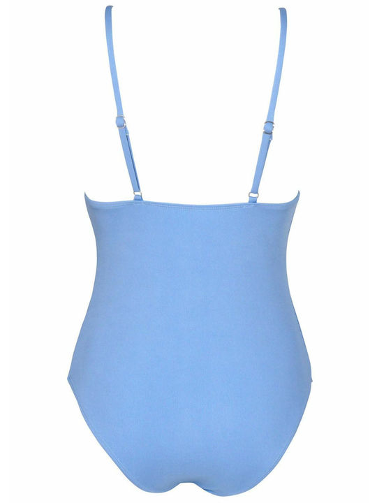 G Secret Slim Strap Padded Swimsuit Light Blue